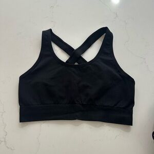 Black Cross-Back Sports Bra